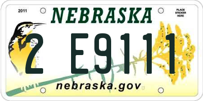 NE license plate 2E9111