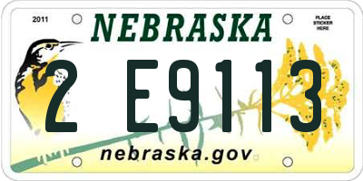 NE license plate 2E9113