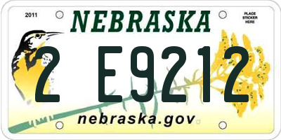NE license plate 2E9212