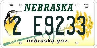 NE license plate 2E9233