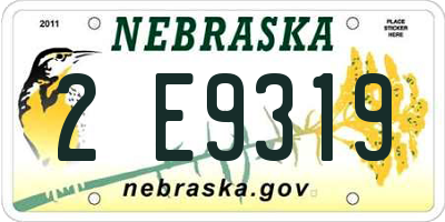 NE license plate 2E9319
