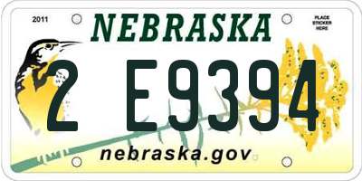 NE license plate 2E9394