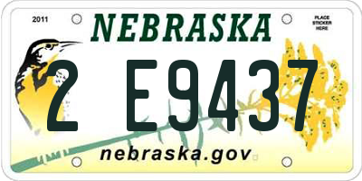 NE license plate 2E9437