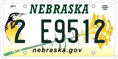 NE license plate 2E9512