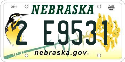NE license plate 2E9531