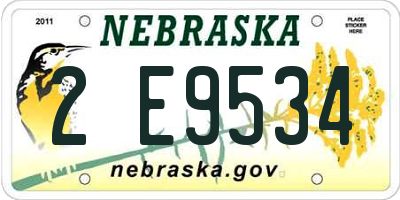 NE license plate 2E9534