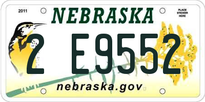 NE license plate 2E9552