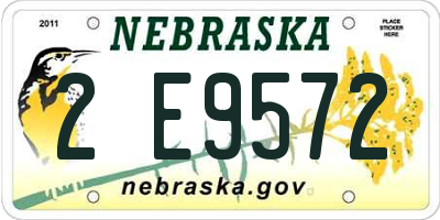 NE license plate 2E9572