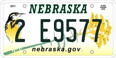NE license plate 2E9577