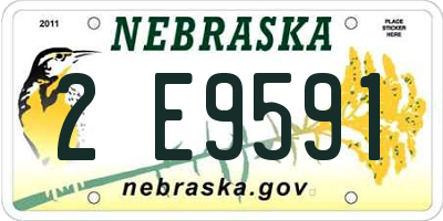 NE license plate 2E9591