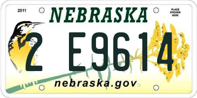 NE license plate 2E9614