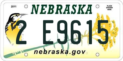 NE license plate 2E9615