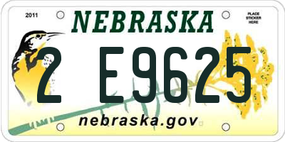 NE license plate 2E9625