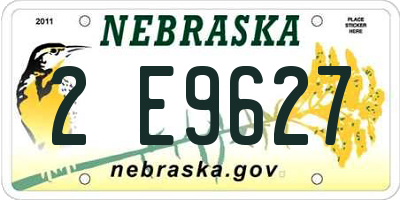 NE license plate 2E9627