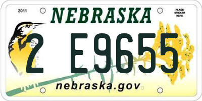 NE license plate 2E9655