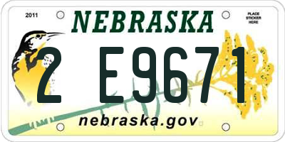 NE license plate 2E9671