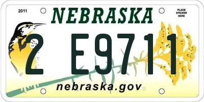 NE license plate 2E9711