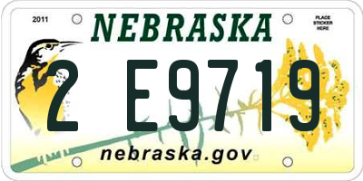 NE license plate 2E9719