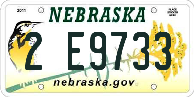 NE license plate 2E9733
