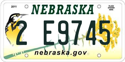 NE license plate 2E9745