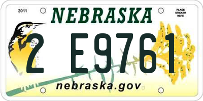 NE license plate 2E9761