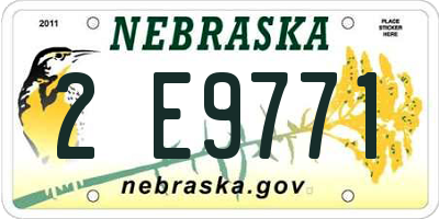 NE license plate 2E9771