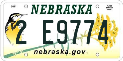 NE license plate 2E9774