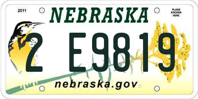 NE license plate 2E9819