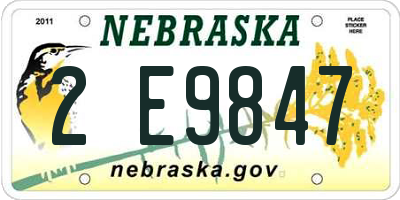 NE license plate 2E9847