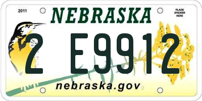 NE license plate 2E9912