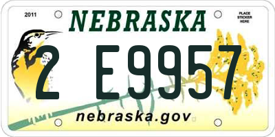NE license plate 2E9957