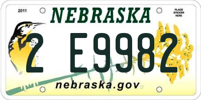 NE license plate 2E9982