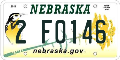 NE license plate 2F0146