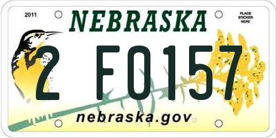 NE license plate 2F0157