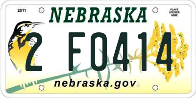 NE license plate 2F0414