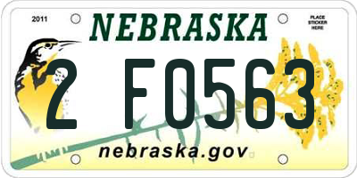 NE license plate 2F0563