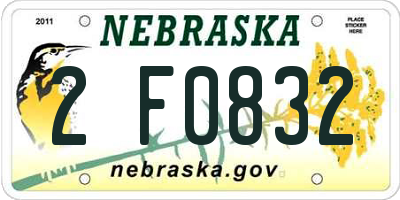 NE license plate 2F0832