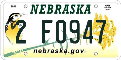 NE license plate 2F0947