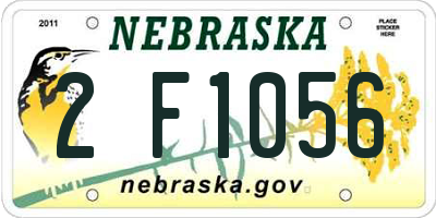 NE license plate 2F1056
