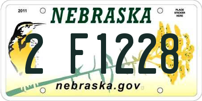 NE license plate 2F1228