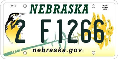 NE license plate 2F1266