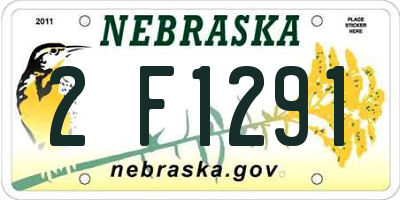 NE license plate 2F1291