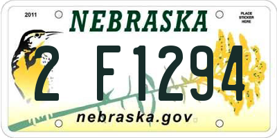 NE license plate 2F1294