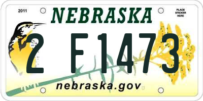 NE license plate 2F1473