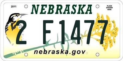 NE license plate 2F1477