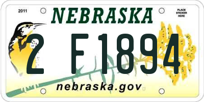 NE license plate 2F1894