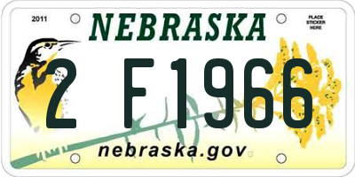 NE license plate 2F1966