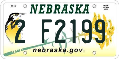 NE license plate 2F2199