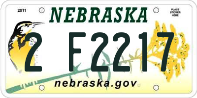 NE license plate 2F2217