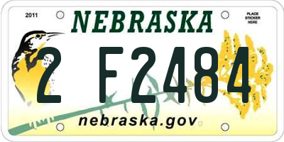 NE license plate 2F2484